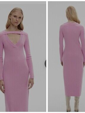 Witchery wool-blend knit midi dress in orchid pink,